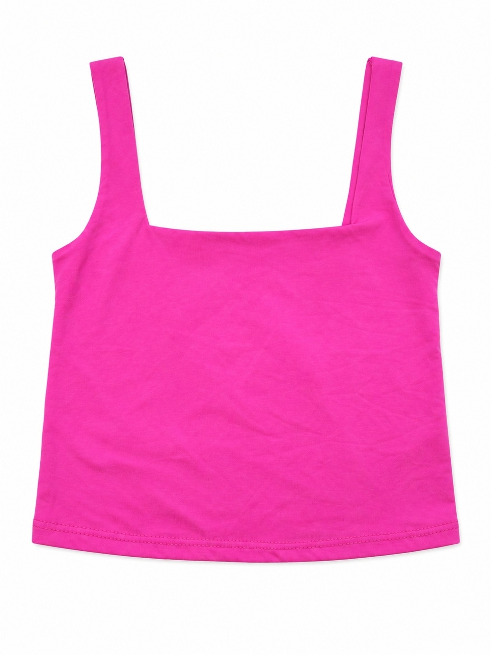Live In The Moment Pink Square-Neck Cropped Tank Top, Size XS